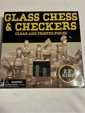 Glass Chess & Checkers Set - Clear and Frosted
